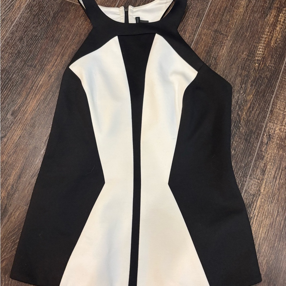 Black and White Halter Dress